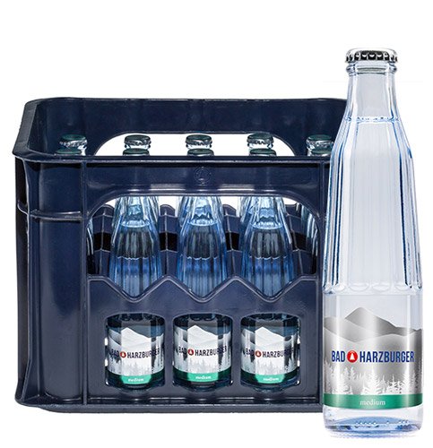 Glasflasche Kiste Gourmet Mineralwasser Medium