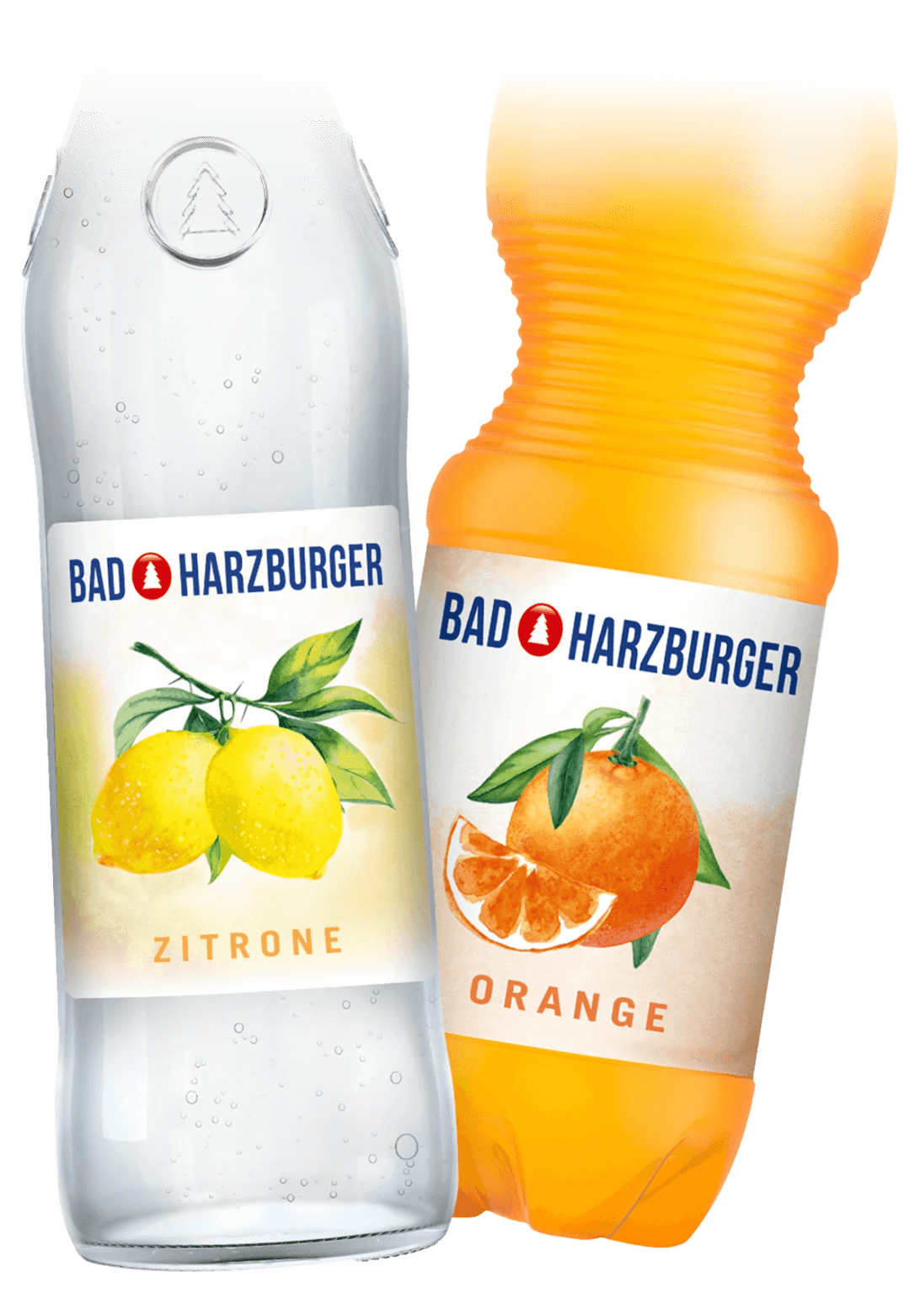 Header Flaschen Limonaden Zitrone und Orange